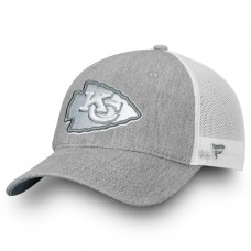 Men's Kansas City Chiefs NFL Pro Line by Fanatics Branded Heathered Gray/White Lux Slate Trucker Adjustable Hat 2998591